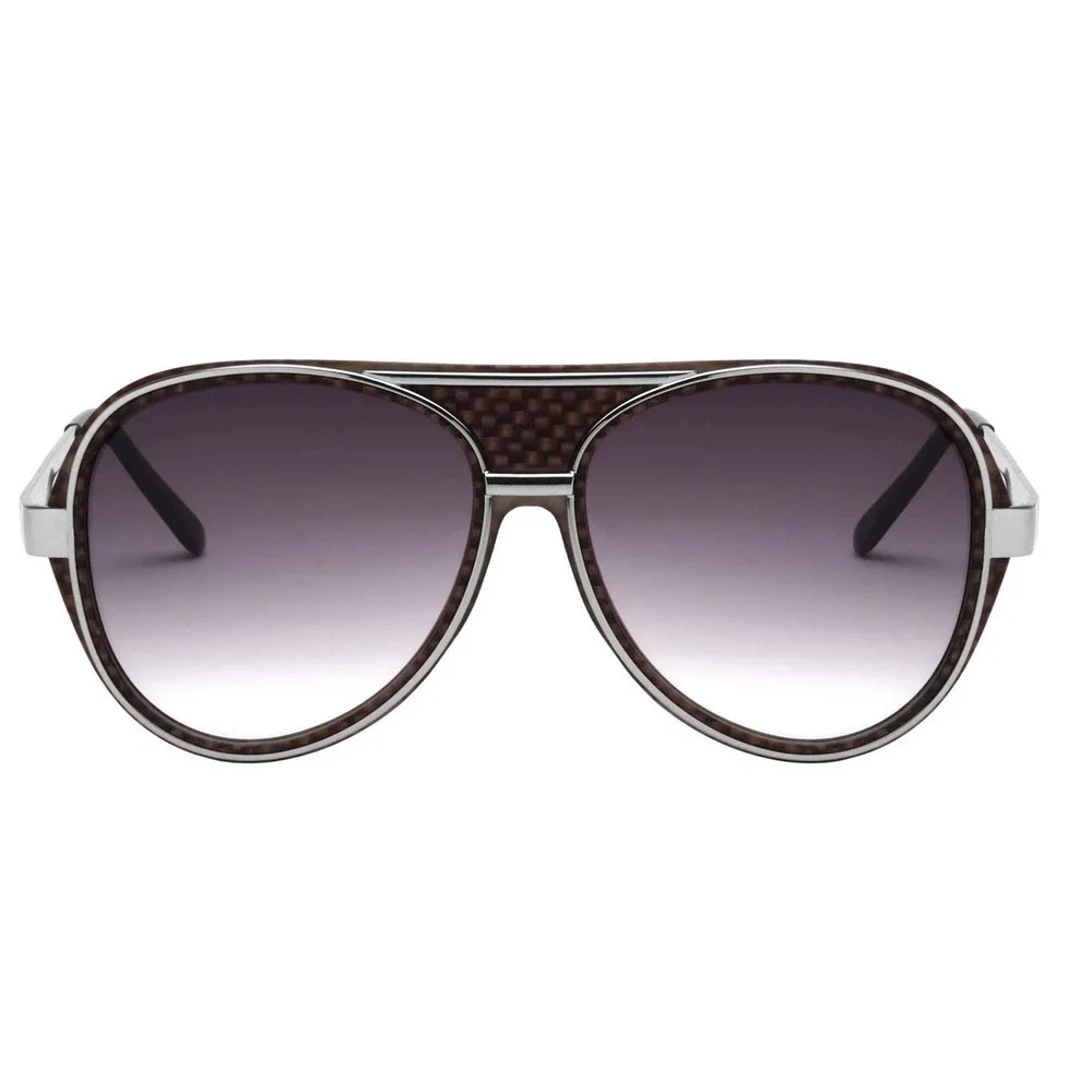 Sunglasses Men Silver Frame Black Accents Fashion Shades Driving Beach Style New